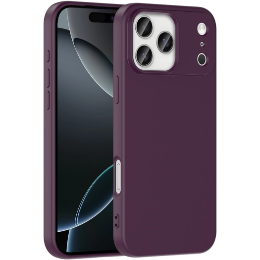 Apple iPhone 17 Pro Max Kılıf İçi Kadife Mat Mara Lansman Silikon Kapak  - Koyu Mor