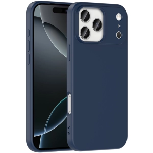 Apple iPhone 17 Pro Max Kılıf İçi Kadife Mat Mara Lansman Silikon Kapak  - Lacivert