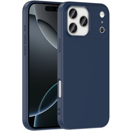 Apple iPhone 17 Pro Max Kılıf İçi Kadife Mat Mara Lansman Silikon Kapak  - Lacivert