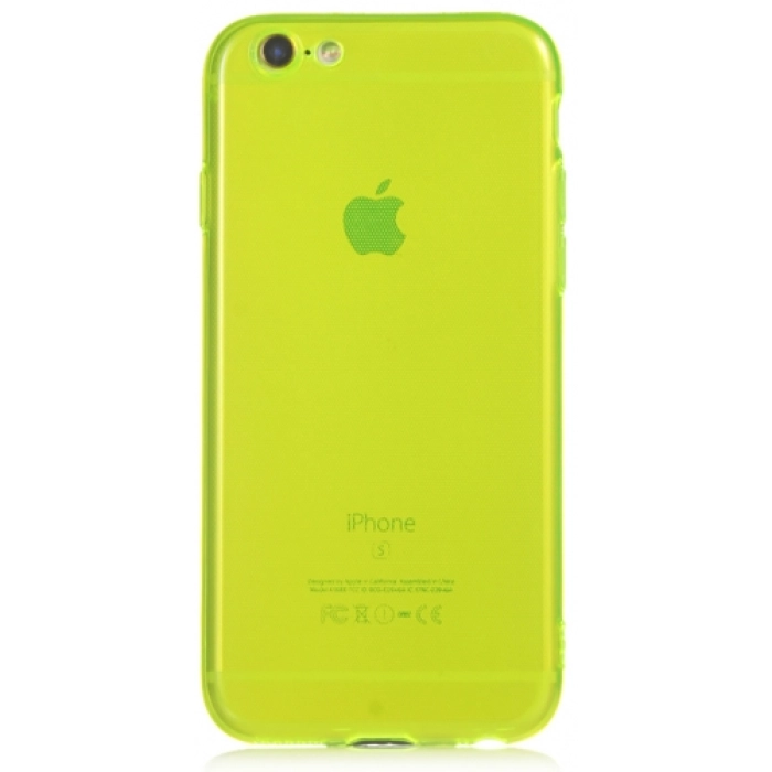 Apple iPhone 6/6s Kılıf Esnek Renkli Şeffaf Silikon Kamera Korumalı - Yeşil