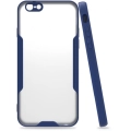 Apple iPhone 6s / 6 Kılıf Renkli Silikon Kamera Lens Korumalı Şeffaf Parfe Kapak - Lacivert