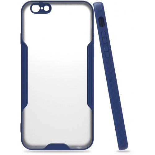 Apple iPhone 6s / 6 Kılıf Renkli Silikon Kamera Lens Korumalı Şeffaf Parfe Kapak - Lacivert