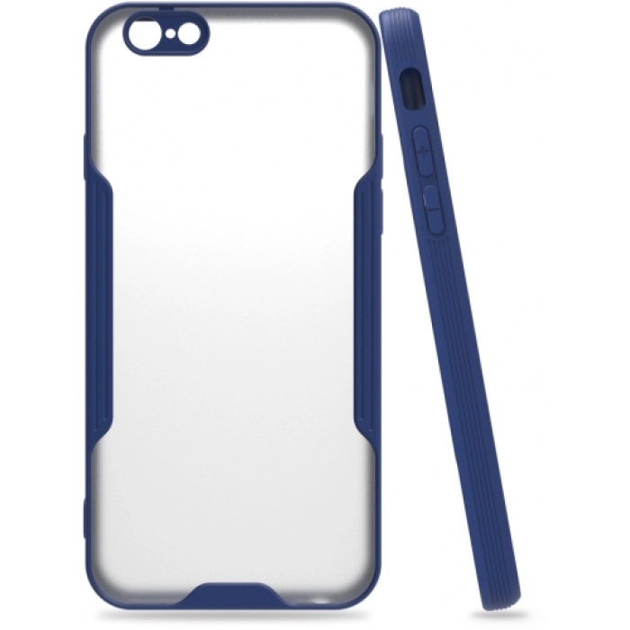 Apple iPhone 6s / 6 Kılıf Renkli Silikon Kamera Lens Korumalı Şeffaf Parfe Kapak - Lacivert