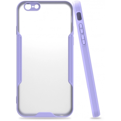 Apple iPhone 6 / 6s Kılıf Renkli Silikon Kamera Lens Korumalı Şeffaf Parfe Kapak - Lila