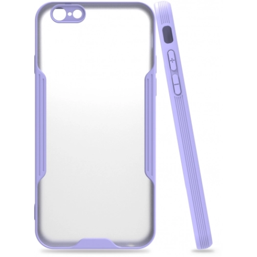 Apple iPhone 6 / 6s Kılıf Renkli Silikon Kamera Lens Korumalı Şeffaf Parfe Kapak - Lila