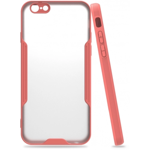 Apple iPhone 6s / 6 Kılıf Renkli Silikon Kamera Lens Korumalı Şeffaf Parfe Kapak - Pembe