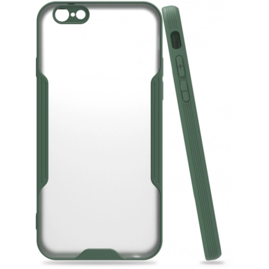 Apple iPhone 6 / 6s Kılıf Renkli Silikon Kamera Lens Korumalı Şeffaf Parfe Kapak - Yeşil