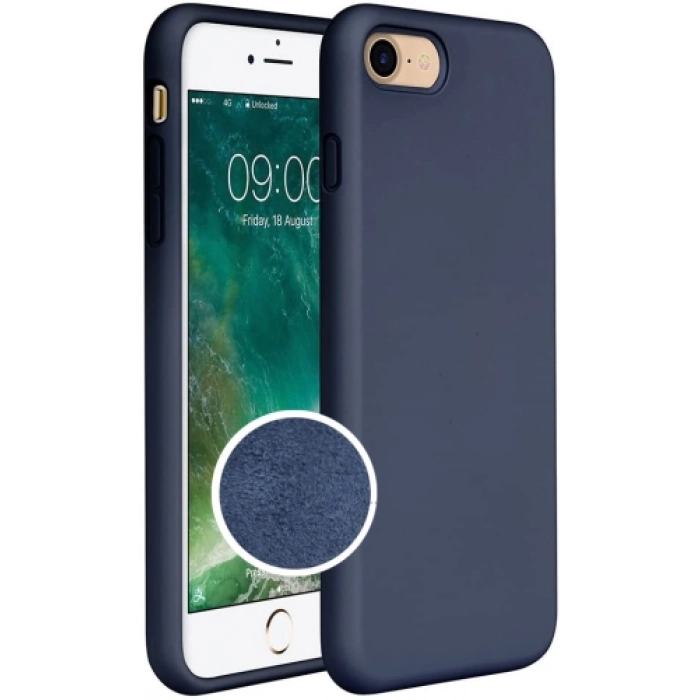 Apple iPhone 6 / 6s Kılıf Liquid Serisi İçi Kadife İnci Esnek Silikon Kapak - Lacivert