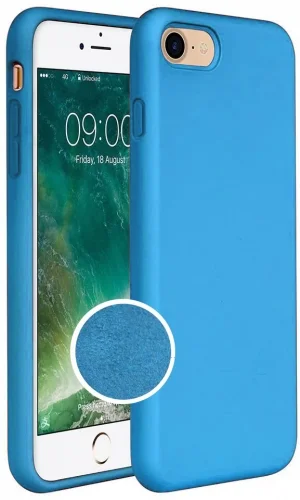Apple iPhone 6 / 6s Kılıf Liquid Serisi İçi Kadife İnci Esnek Silikon Kapak - Mavi