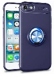 Apple iPhone 6 Kılıf Auto Focus Serisi Soft Premium Standlı Yüzüklü Kapak - Mavi