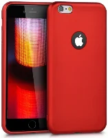 Apple iPhone 6 Kılıf İnce Mat Esnek Silikon - Kırmızı