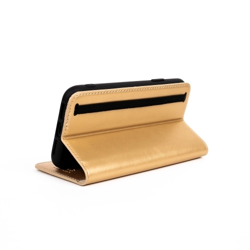 Apple iPhone 6 Kılıf Kapaklı Mıknatıslı Cüzdan ve Mıknatıslı Silikon Kılıf - Gold