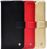 Apple iPhone 6 Kılıf Standlı Kartlıklı Cüzdanlı Kapaklı - Kırmızı