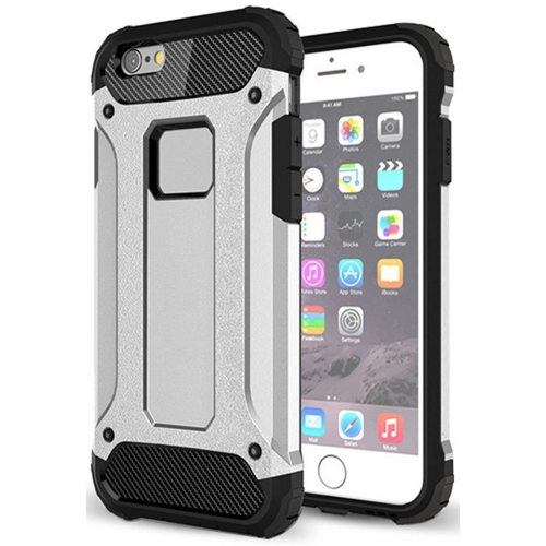 Apple iPhone 6 Plus / 6s Plus Kılıf Zırhlı Tank Crash Silikon Kapak - Gümüş