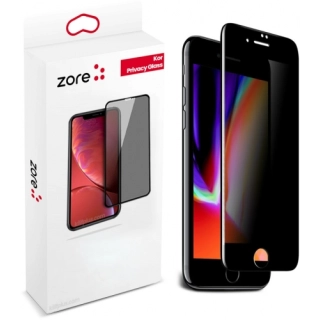 Apple iPhone 6s Karartmalı Hayalet Ekran Koruyucu Tam Kaplayan Kor Privacy Kırılmaz Cam - Siyah