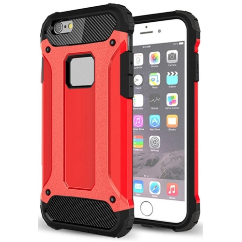 Apple iPhone 6s / 6 Kılıf Zırhlı Tank Crash Silikon Kapak - Kırmızı