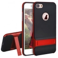 Apple iPhone 6s Kılıf Tam Koruma İnce Standlı Esnek Verüs Silikon - Kırmızı