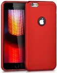 Apple iPhone 6s Plus Kılıf İnce Mat Esnek Silikon - Kırmızı