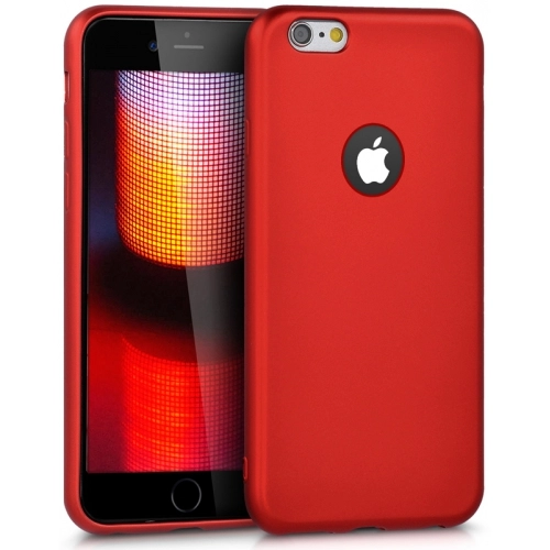 Apple iPhone 6s Plus / 6 Plus Kılıf İnce Soft Mat Renkli Esnek Silikon Kapak - Kırmızı