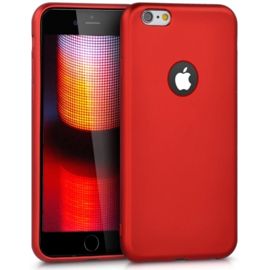 Apple iPhone 6s Plus / 6 Plus Kılıf İnce Soft Mat Renkli Esnek Silikon Kapak - Kırmızı