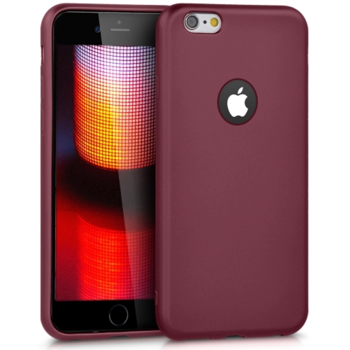 Apple iPhone 6s Plus / 6 Plus Kılıf İnce Soft Mat Renkli Esnek Silikon Kapak - Mürdüm