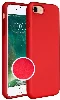 Apple iPhone 7 Kılıf Liquid Serisi İçi Kadife İnci Esnek Silikon Kapak - Kırmızı