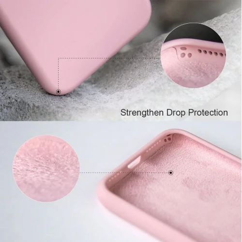 Apple iPhone 7 Kılıf Liquid Serisi İçi Kadife İnci Esnek Silikon Kapak - Pudra