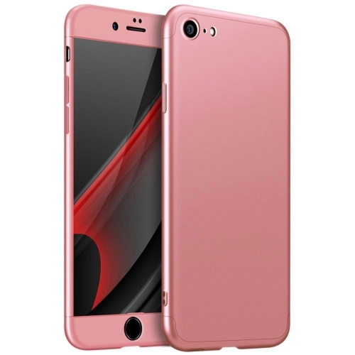 Apple iPhone 7 Kılıf 3 Parçalı 360 Tam Korumalı Rubber AYS Kapak - Pembe