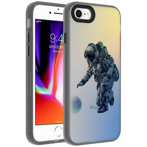 Apple iPhone 7 Kılıf Desenli Zore Dragon Sert Kapak - Astronot