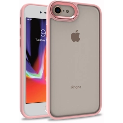 Apple iPhone 7 Kılıf Electro Silikon Renkli Flora Kapak - Rose Gold