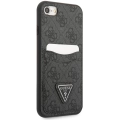 Apple iPhone 7 Kılıf GUESS Çift Kart Bölmeli Kapak - Siyah