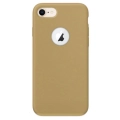 Apple iPhone 7 Kılıf İnce Soft Mat Renkli Esnek Silikon Kapak - Gold
