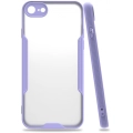Apple iPhone 7 Kılıf Renkli Silikon Kamera Lens Korumalı Şeffaf Parfe Kapak - Lila