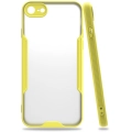Apple iPhone 7 Kılıf Renkli Silikon Kamera Lens Korumalı Şeffaf Parfe Kapak - Sarı