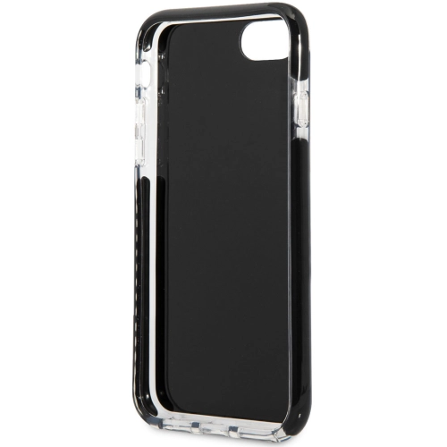 Apple iPhone 7 Kılıf Karl Lagerfeld Kenarları Siyah Silikon K&C Dizayn Kapak - Beyaz