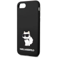 Apple iPhone 7 Kılıf Karl Lagerfeld Silikon Choupette Dizayn Kapak - Siyah