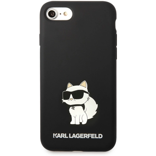 Apple iPhone 7 Kılıf Karl Lagerfeld Silikon Choupette Dizayn Kapak - Siyah