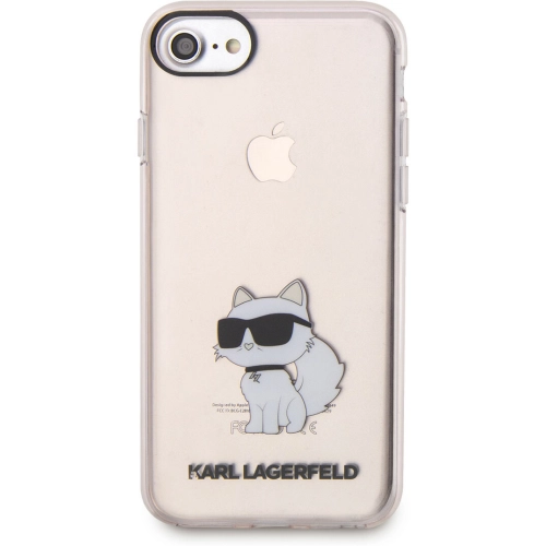 Apple iPhone 7 Kılıf Karl Lagerfeld Transparan Choupette Dizayn Kapak - Pembe
