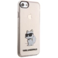 Apple iPhone 7 Kılıf Karl Lagerfeld Transparan Choupette Dizayn Kapak - Pembe