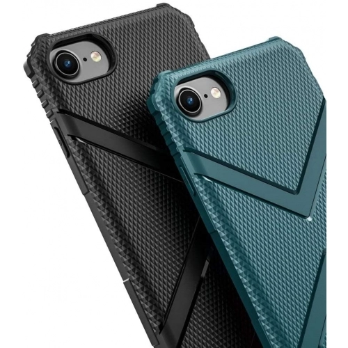 Apple iPhone 7 Kılıf Parmak İzi Bırakmayan Köşeleri Airbag Hank Kapak - Siyah