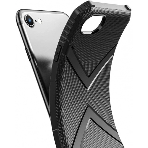 Apple iPhone 7 Kılıf Parmak İzi Bırakmayan Köşeleri Airbag Hank Kapak - Siyah