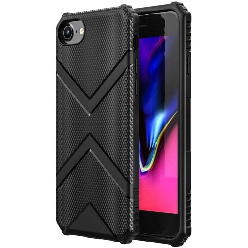 Apple iPhone 7 Kılıf Parmak İzi Bırakmayan Köşeleri Airbag Hank Kapak - Siyah