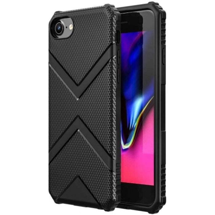 Apple iPhone 7 Kılıf Parmak İzi Bırakmayan Köşeleri Airbag Hank Kapak - Siyah