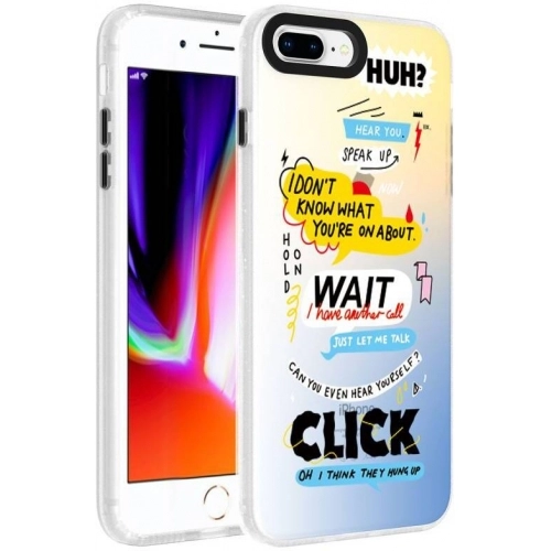 Apple iPhone 7 Plus Kılıf Desenli Zore Dragon Sert Kapak - Kelimeler