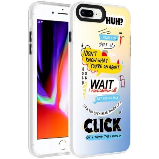 Apple iPhone 7 Plus Kılıf Desenli Zore Dragon Sert Kapak - Kelimeler