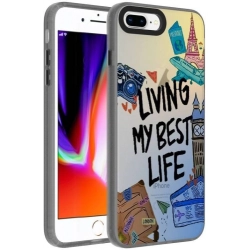 Apple iPhone 7 Plus Kılıf Desenli Zore Dragon Sert Kapak - Seyahat