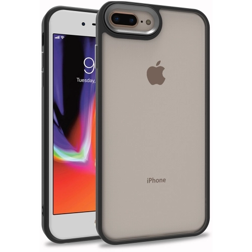 Apple iPhone 7 Plus Kılıf Electro Silikon Renkli Flora Kapak - Siyah