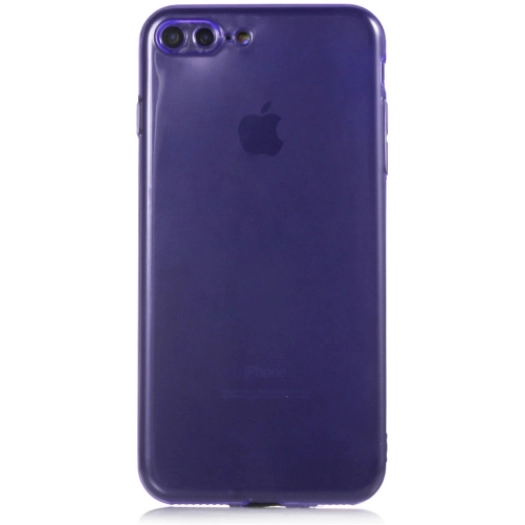 Apple iPhone 7 Plus Kılıf Esnek Renkli Şeffaf Silikon Kamera Korumalı - Mor