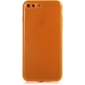 Apple iPhone 7 Plus Kılıf Esnek Renkli Şeffaf Silikon Kamera Korumalı - Turuncu