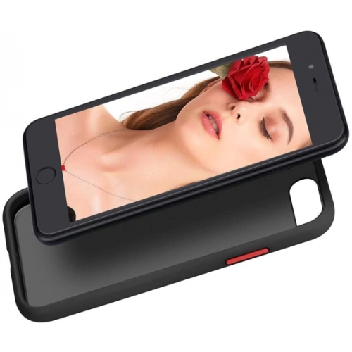 Apple iPhone 7 Plus Kılıf Exlusive Arkası Mat Tam Koruma Darbe Emici - Siyah